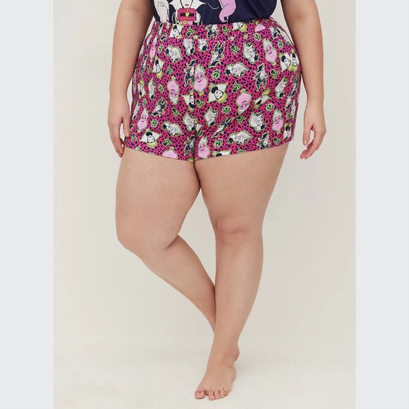 torrid Other - Torrid Disney Villains SLEEP SHORT - BAD GALS CLUB LEOPARD PINK Size 2
